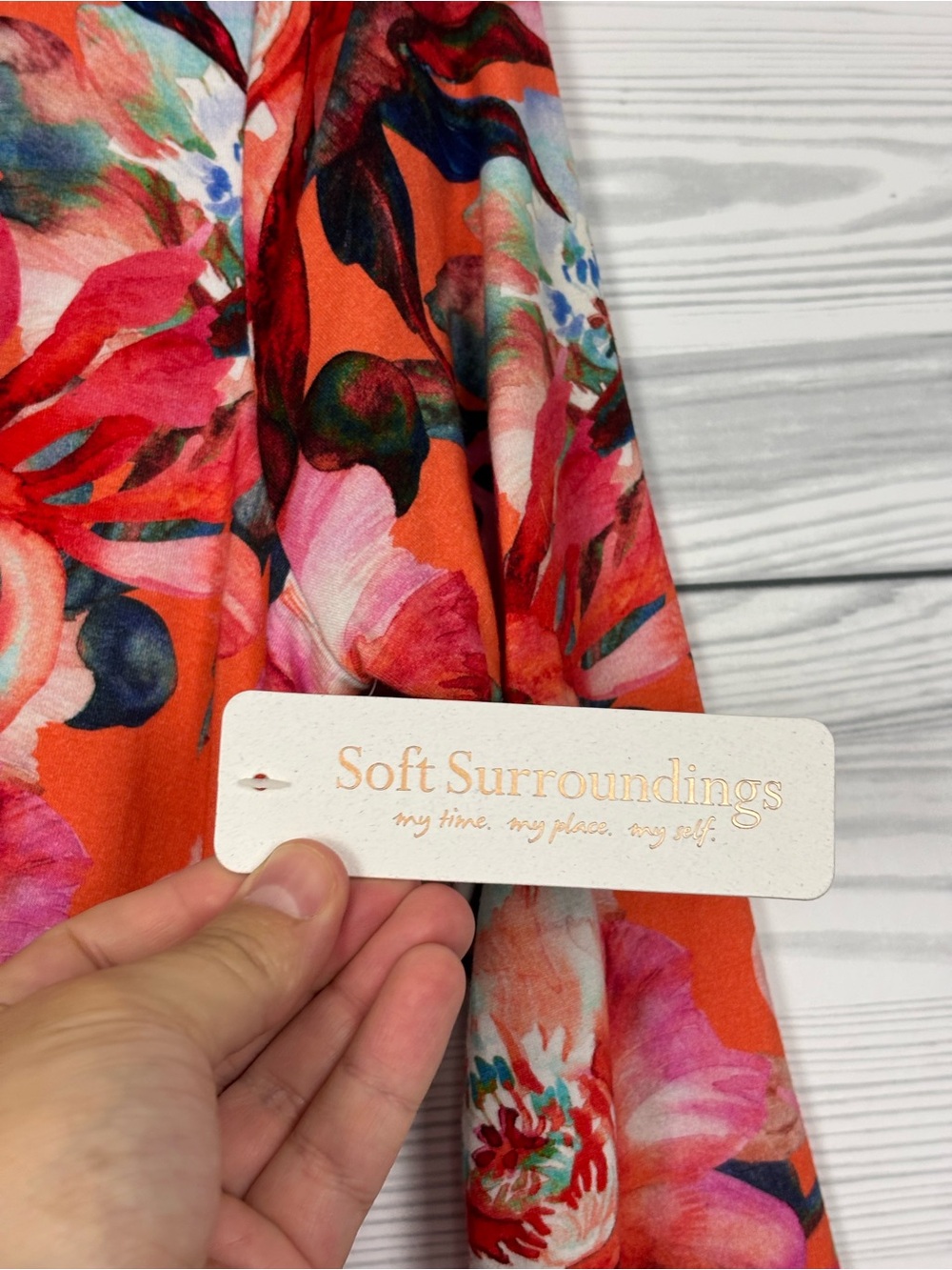 Soft Surroundings Le jardin crimson flora wrap dress NWT Size large - Picture 5 of 8